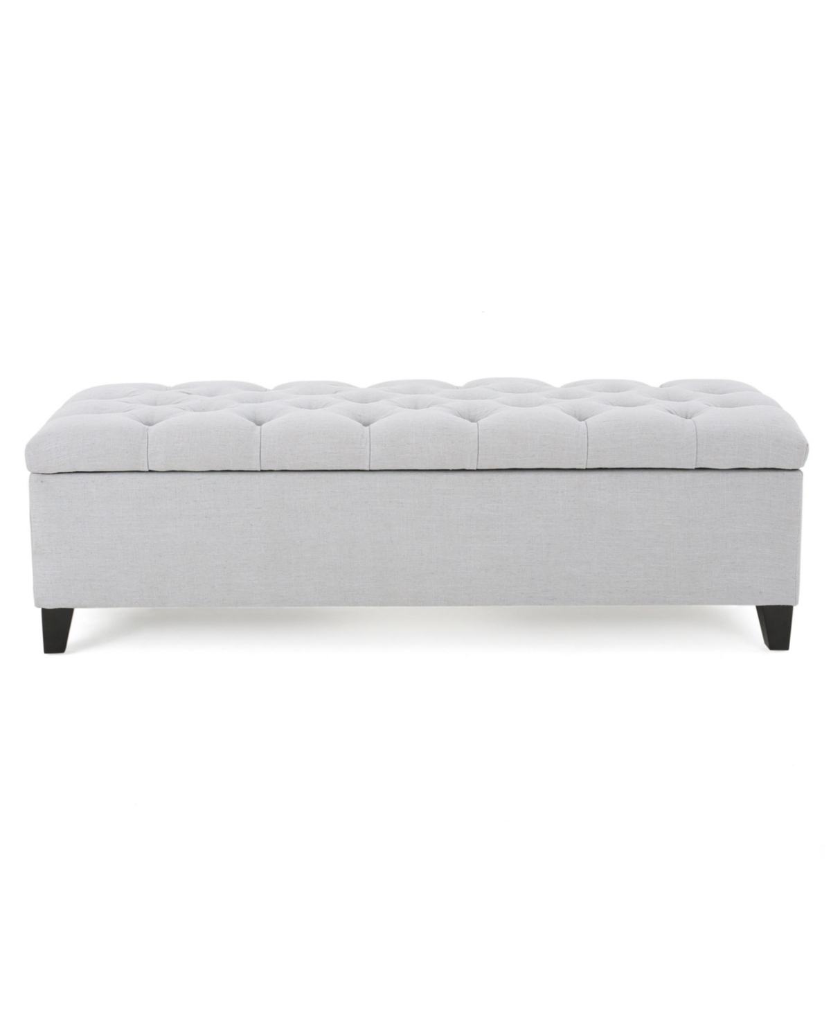 Noble House Ottilie Contemporary Button-tufted Storage Ottoman Bench In Light Gray