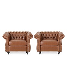 Silverdale Traditional Chesterfield Club Chairs Set, 2 Piece