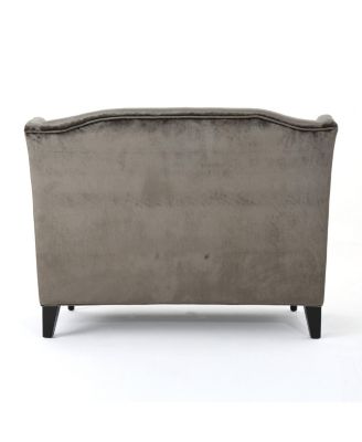 Leora Modern Glam Tufted Wingback Loveseat