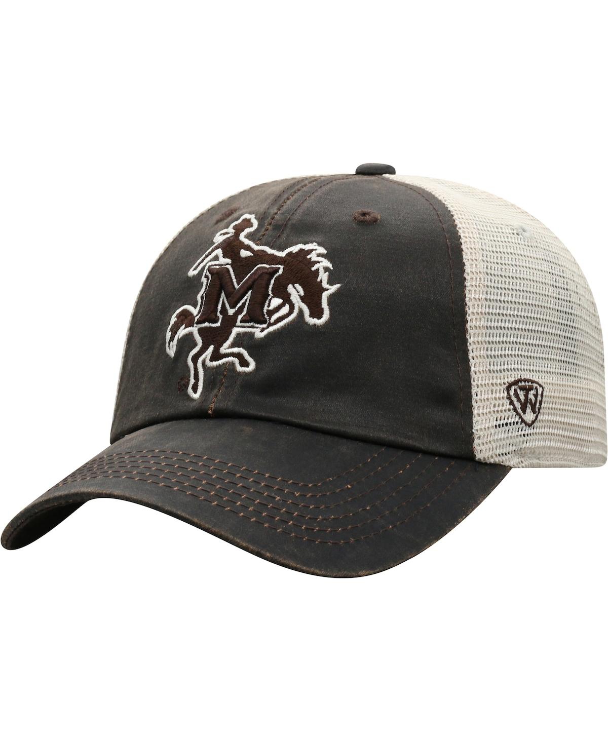 Top Of The World Brown Mcneese State Cowboys Scat Mesh Trucker Snapback Hat In Brown