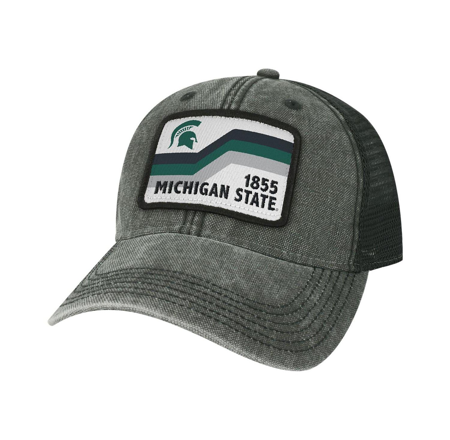 Men's Black Michigan State Spartans Sun & Bars Dashboard Trucker Snapback Hat