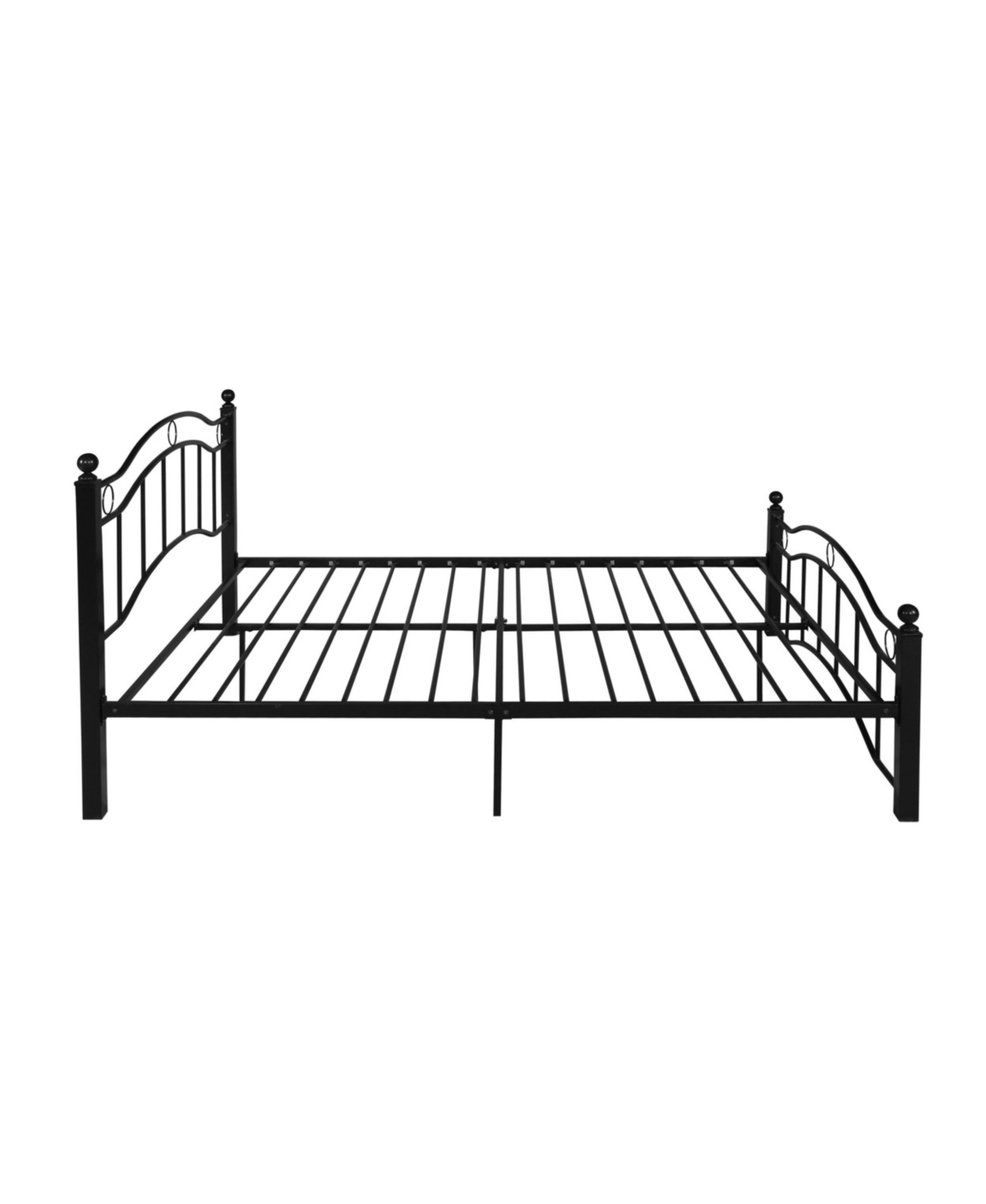 Noble House Bouvardia Contemporary Iron Bed Frame, King In Black