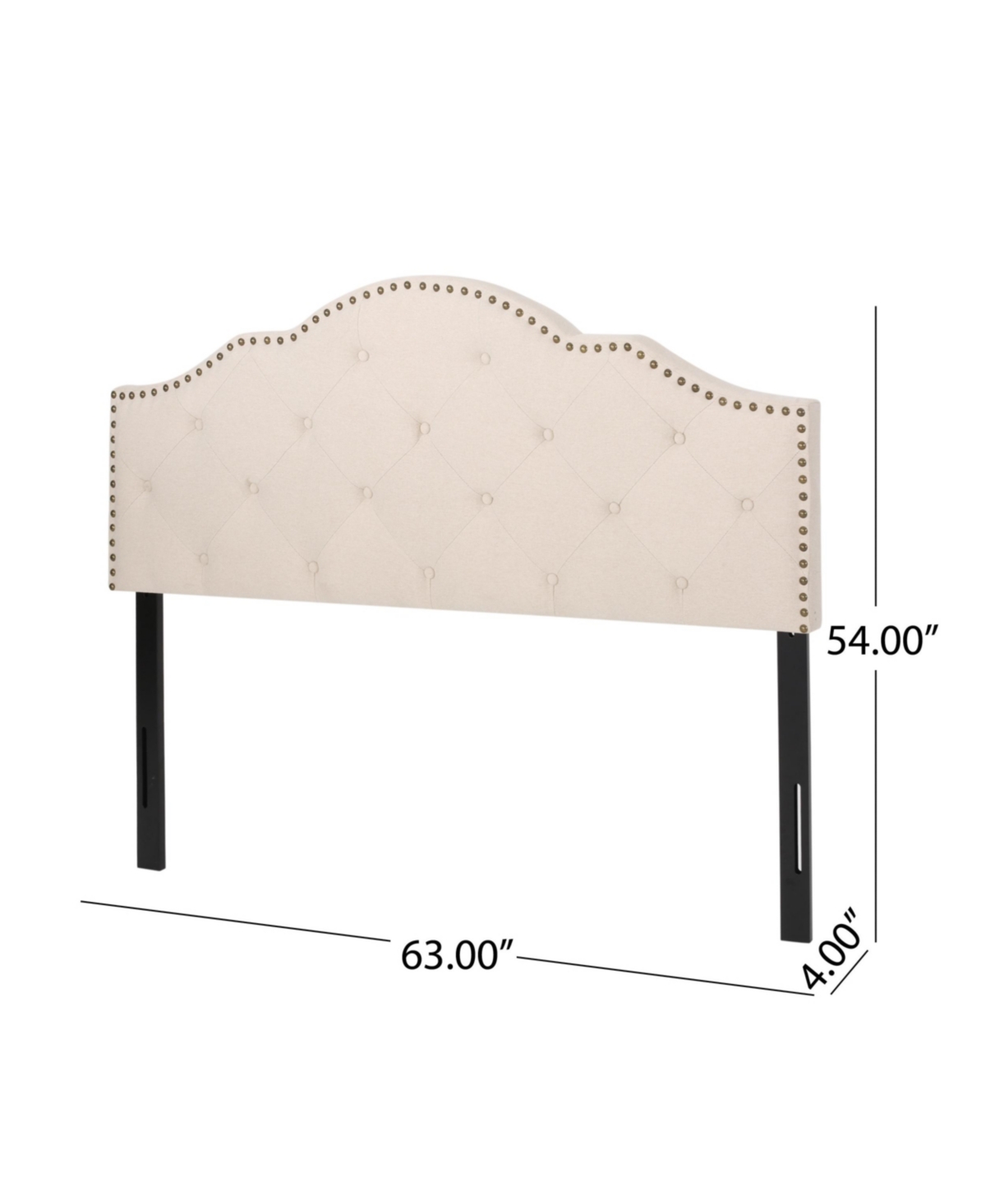 Shop Noble House Cordeaux Contemporary Upholstered Headboard, Queen/full In Beige