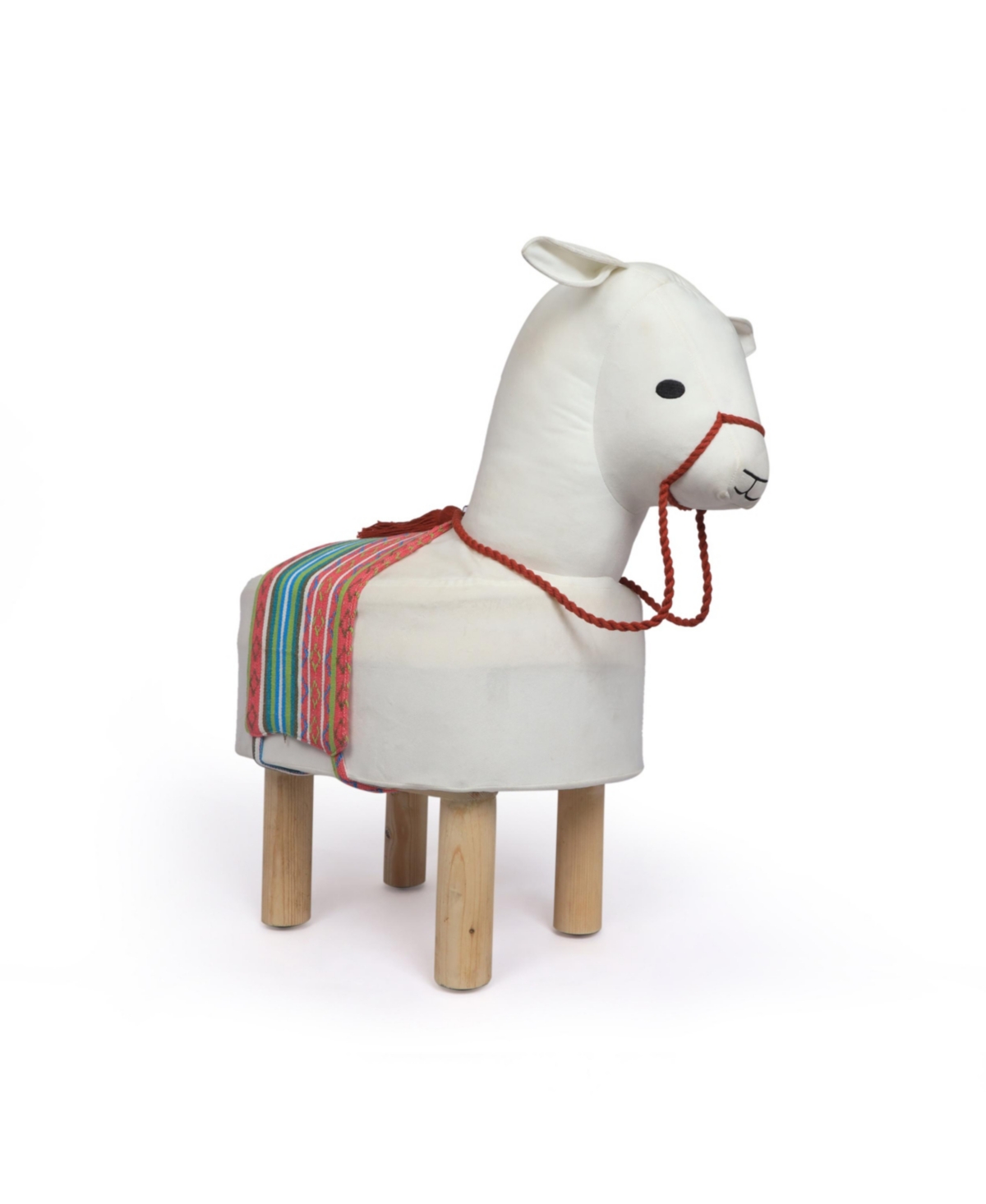 Shop Noble House Basalt Handcrafted Contemporary Kids Alpaca Ottoman In White