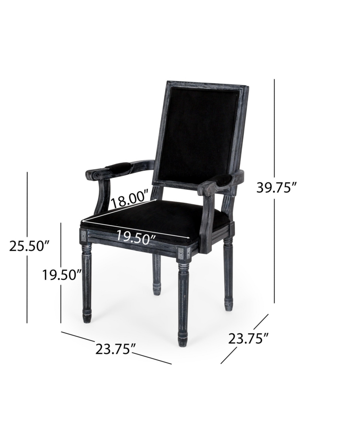 Noble House Maria French Country Wood Upholstered Dining Chair Set, 2 Piece In Black