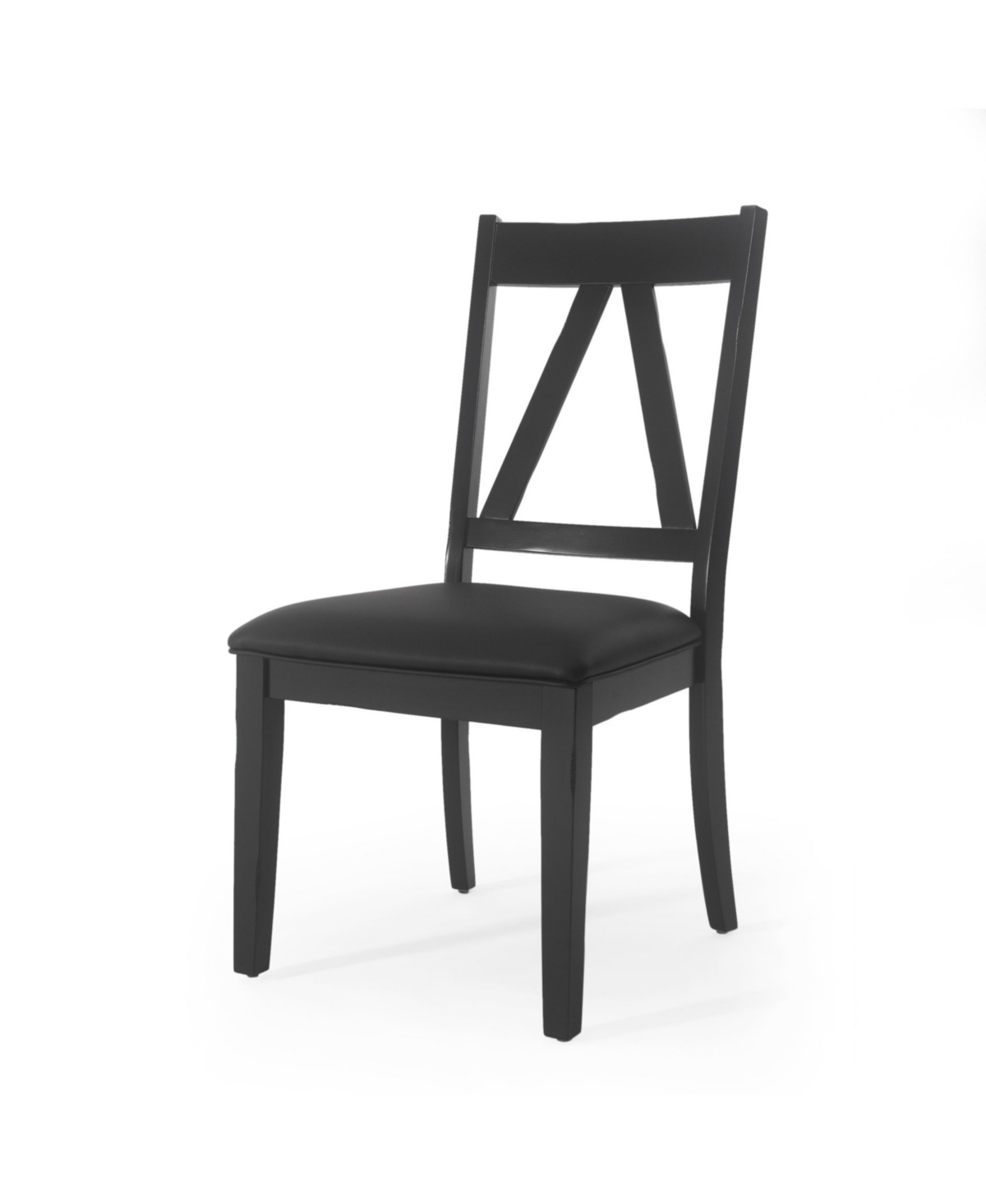 Noble House Fairgreens Farmhouse Upholstered Wood Dining Chairs Set, 2 Piece In Black