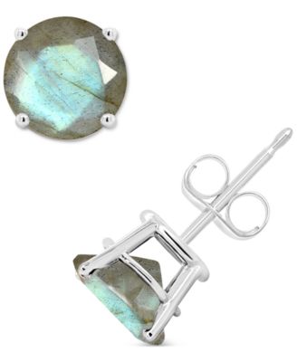 Labradorite Stud Earrings in 14k Gold (Also in Onyx)