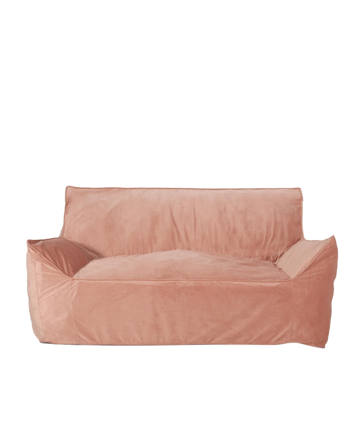 Noble House Velie Modern 2 Seater Bean Bag Chair With Armrests In Pink