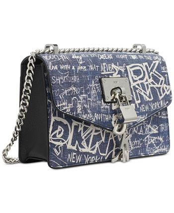 DKNY Elissa Graffiti Logo Leather Shoulder Bag, Created For Macy's