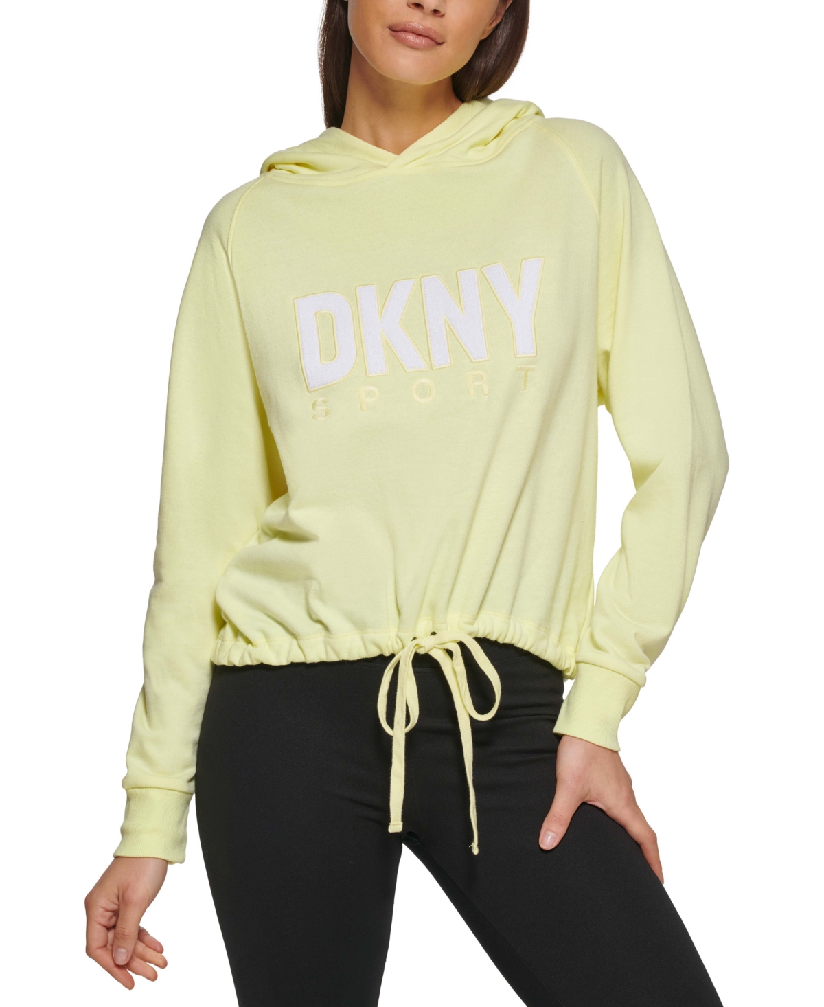 DKNY Women's Navy, White Atlanta Braves Bobbi Colorblock Pullover Hoodie