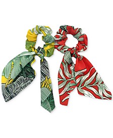 2-Pc. Tropical-Print Ribbon Tie Hair Scrunchie Set, Created for Macy's