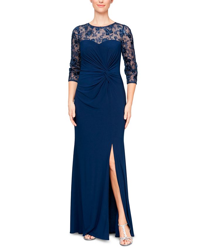 Alex Evenings Women s Illusion Twisted Front Gown Macy s
