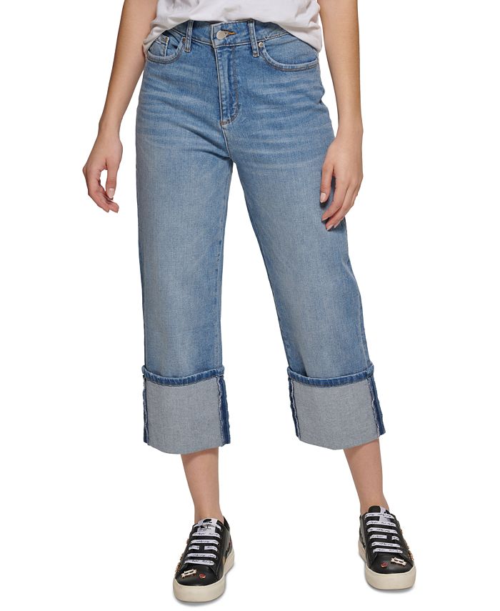 Cuffed cropped jeans on sale