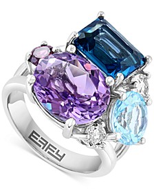 EFFY® Multi-Gemstone Cluster Statement Ring (13-3/4 ct. t.w.) in Sterling Silver
