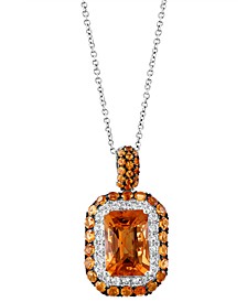 EFFY® Citrine (5-5/8 ct. t.w.) & White Topaz (3/8 ct. t.w.) 18" Pendant Necklace in Sterling Silver