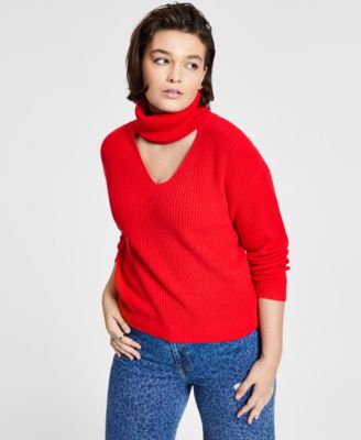 Bar III - Women's Cutout-Detail Turtleneck Sweater