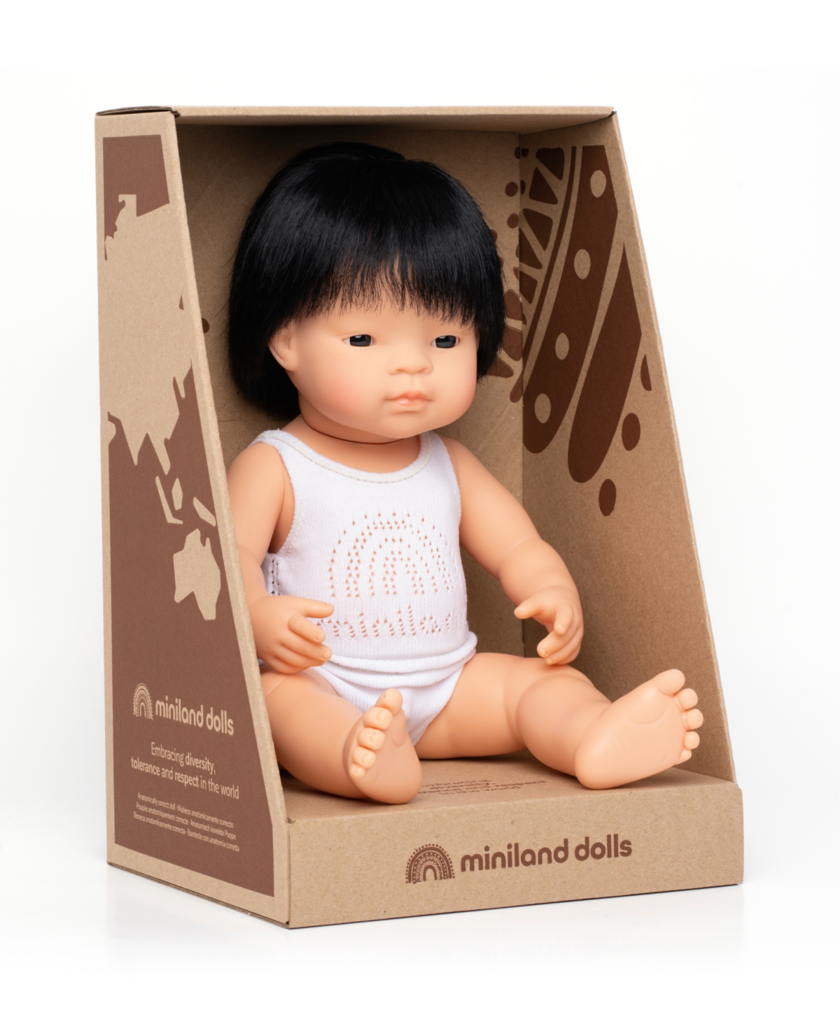 Shop Miniland 15" Baby Doll Asian Boy Set, 3 Piece In No Color