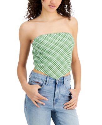 Tommy Jeans Plaid Smocked Scarf Bandeau 