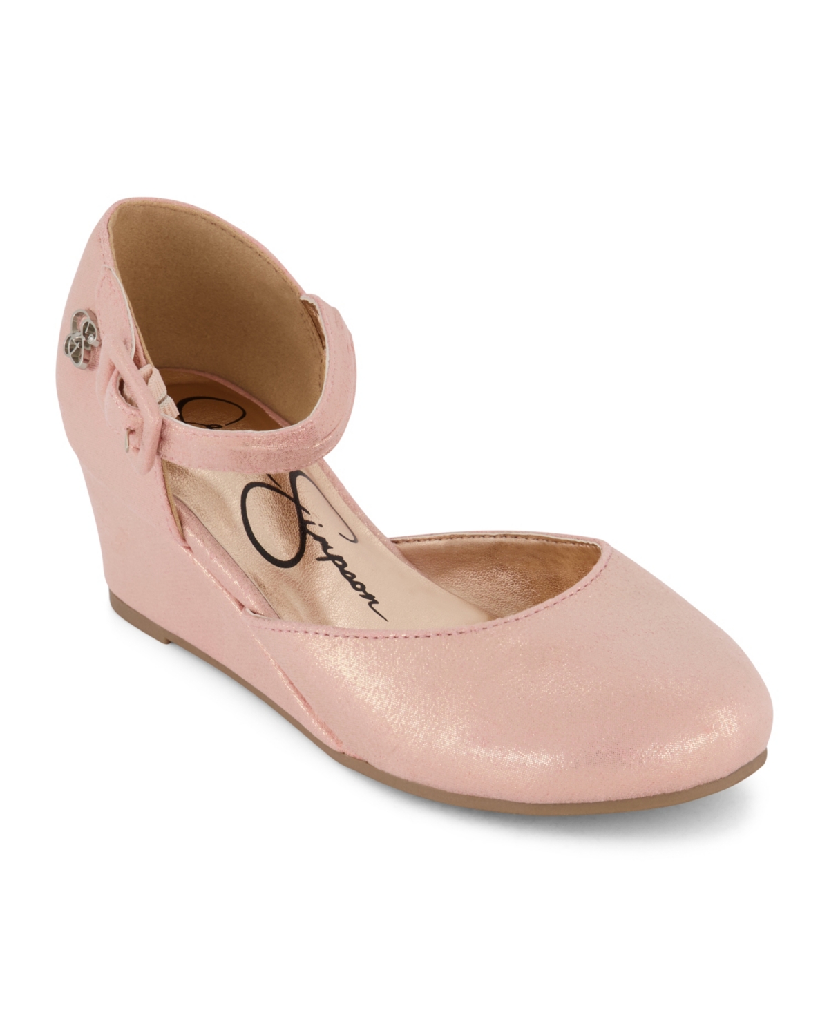 Shop Jessica Simpson Little Girls Dress Wedge Sandal In Rose Gold - Tone