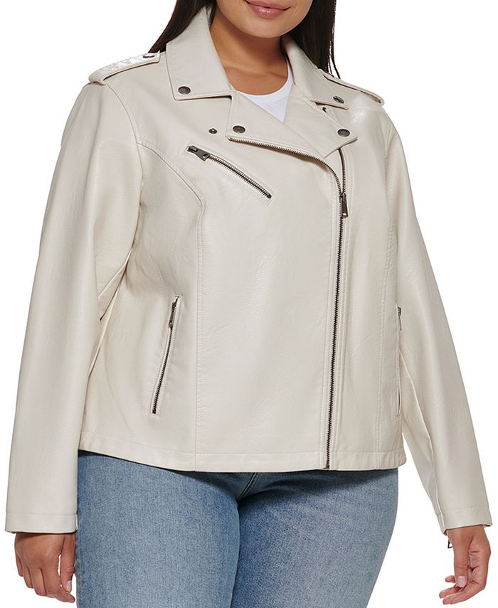 Levi's Plus Size Trendy Faux Leather Moto Jacket & Reviews - Jackets &  Blazers - Plus Sizes - Macy's