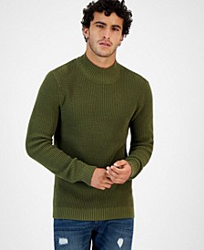 Men's Waffle Mock Neck Sweater, Created for Macy's 