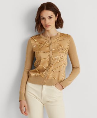 ralph lauren gold cardigan