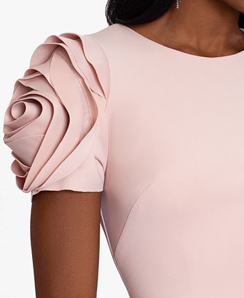 XSCAPE Women's Rose-Sleeve Sheath Dress - Macy's