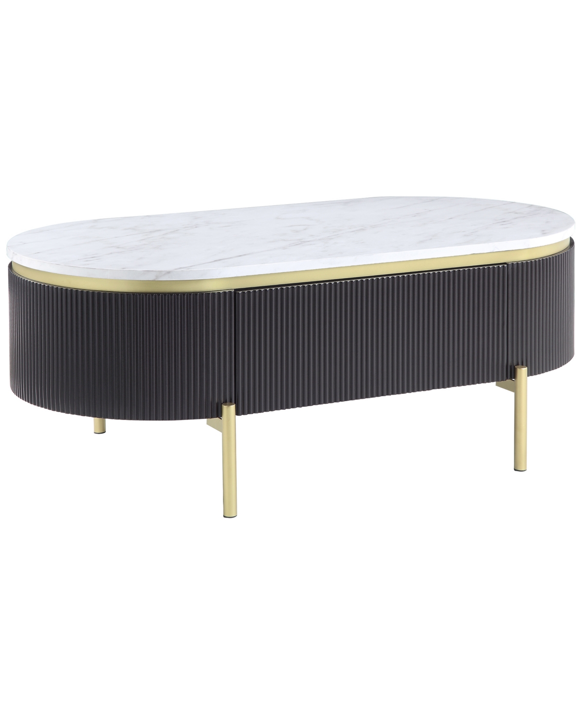 Marei 1 Drawer Coffee Table - White, Gold-Tone