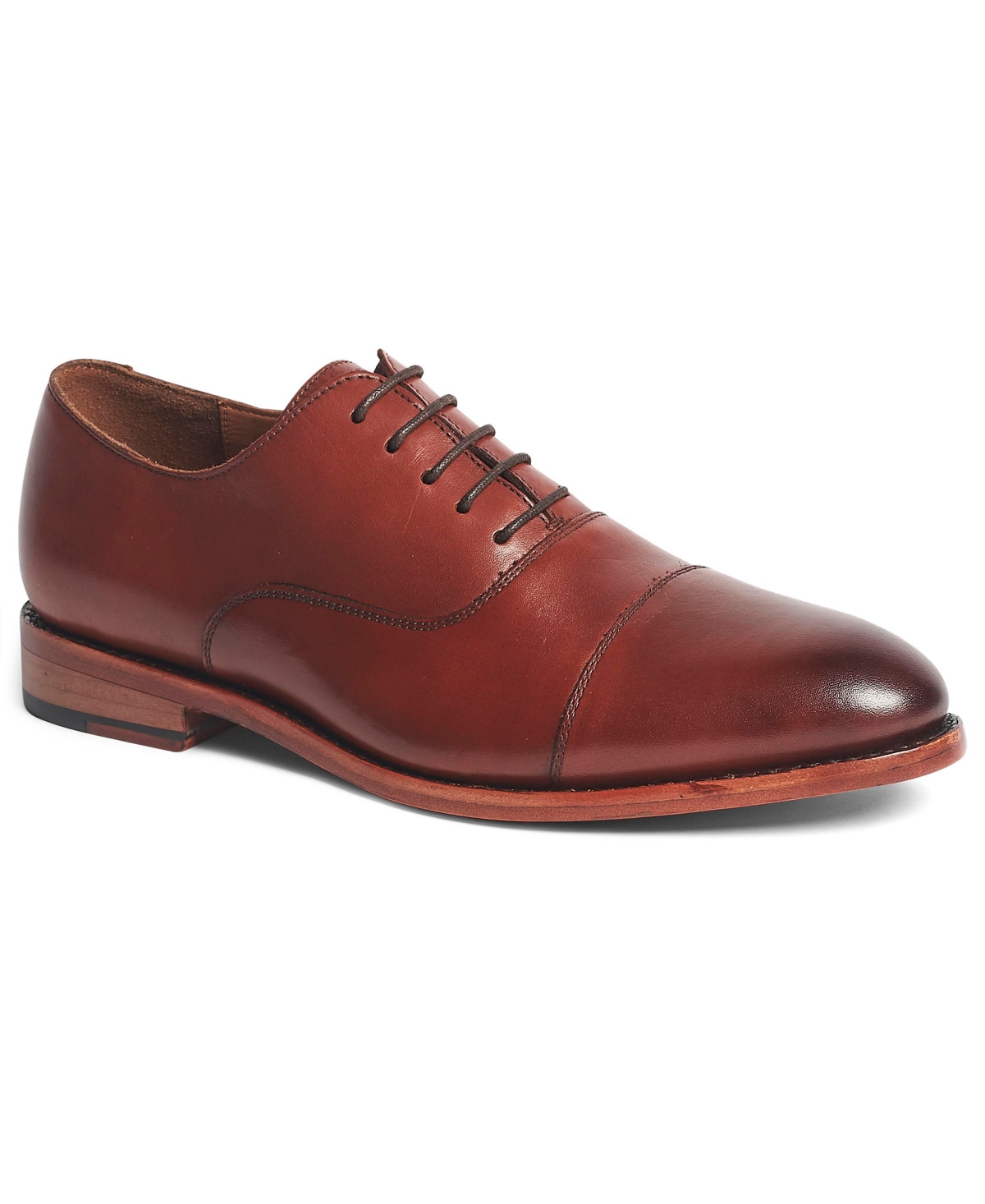 Shop Anthony Veer Men's Clinton Cap-toe Oxford Leather Dress Shoes In Mahogany