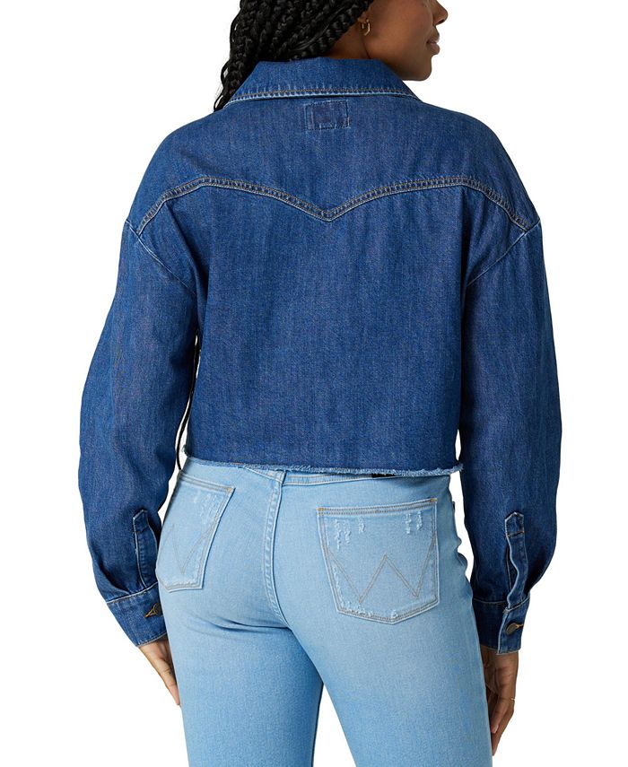 Wrangler cropped denim jacket store