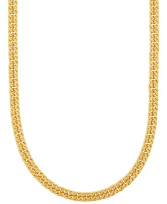 MACY'S CURB LINK CHAIN NECKLACES IN 14K GOLD PLATED STERLING SILVER