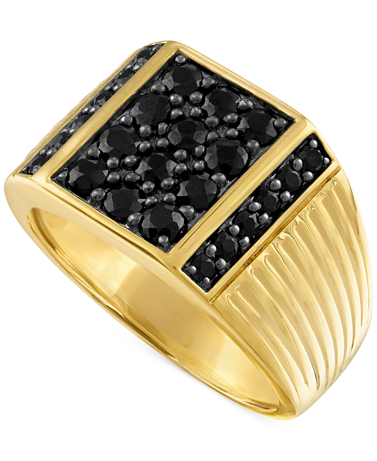 Black Sapphire Ring (1-3/5 ct. t.w.) in 14k Gold-Plated Sterling Silver, Created for Macy's - Gold Over Silver