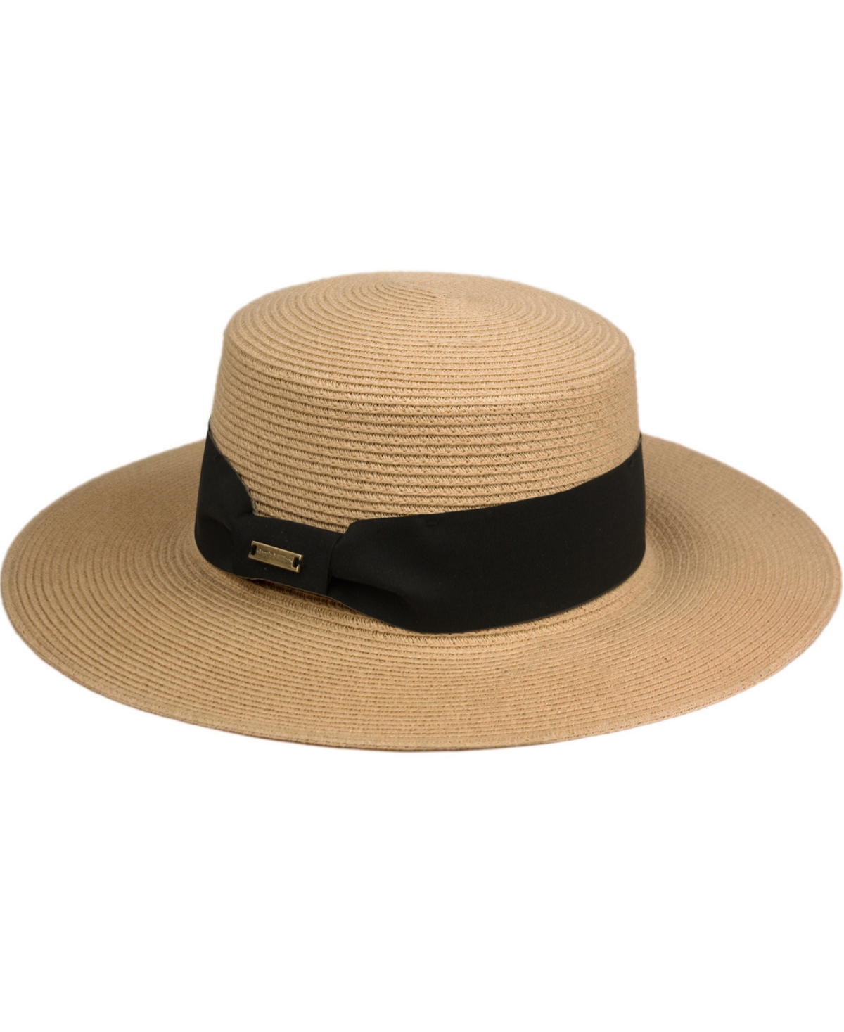 Shop Angela & William Unisex Flat Brim Boater Straw Sun Hat In Light Brown