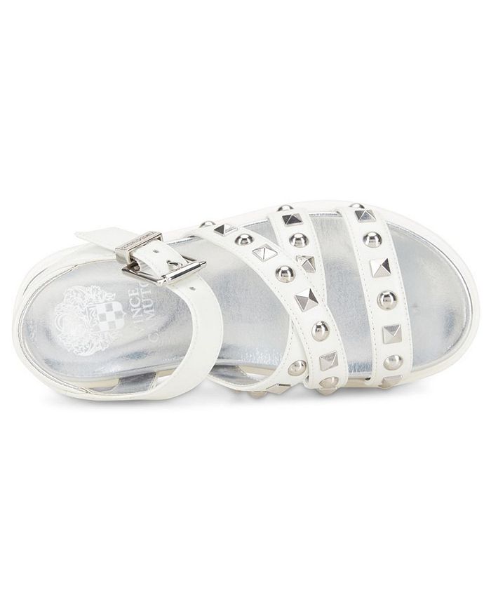 Vince Camuto Little Girls Flat Sandals with Studded Leatherette Straps ...
