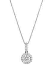 De Beers Forevermark Diamond Solitaire Pendant Necklace (5/8 ct. t.w.) in  14k White Gold, 16 + 2 extender - Macy's