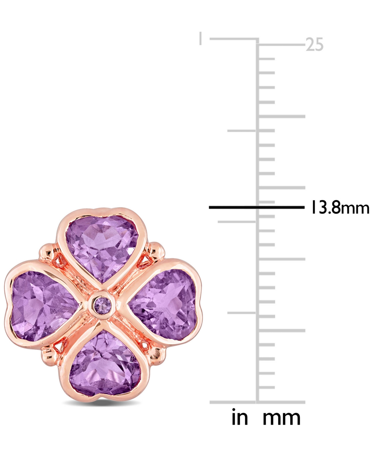 Blue Topaz Heart Flower Stud Earrings (4-2/5 ct. t.w.) Stud Earrings in Sterling Silver (Also  - Rose Quartz