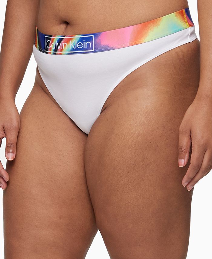 Calvin Klein Plus Size Reimagined Heritage Pride Thong Underwear QF6859 -  Macy's