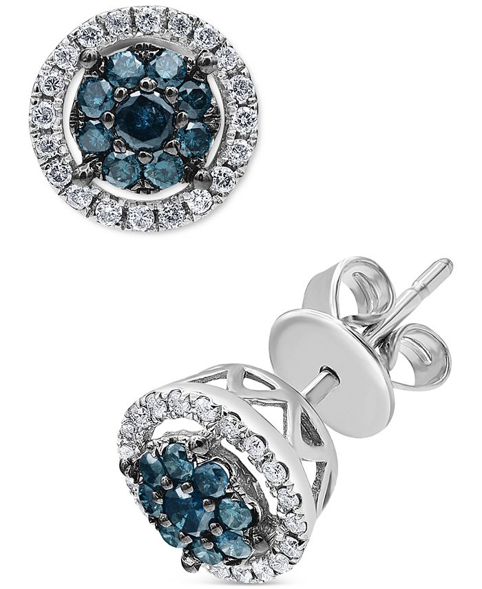 Macy's blue diamond earrings outlet