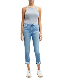 Women's Frayed-Hem Cropped Skinny Jeans