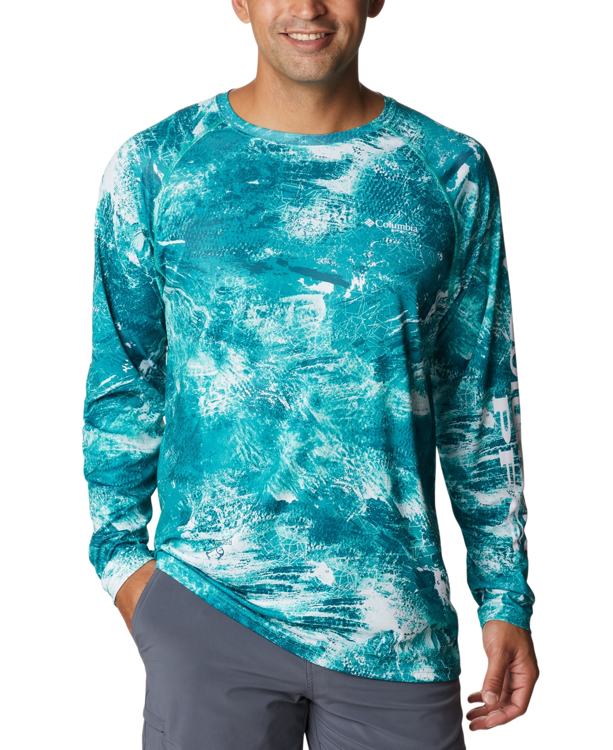 Columbia Men's Pfg Super Terminal Tackle Long Sleeve Shirt In Electric