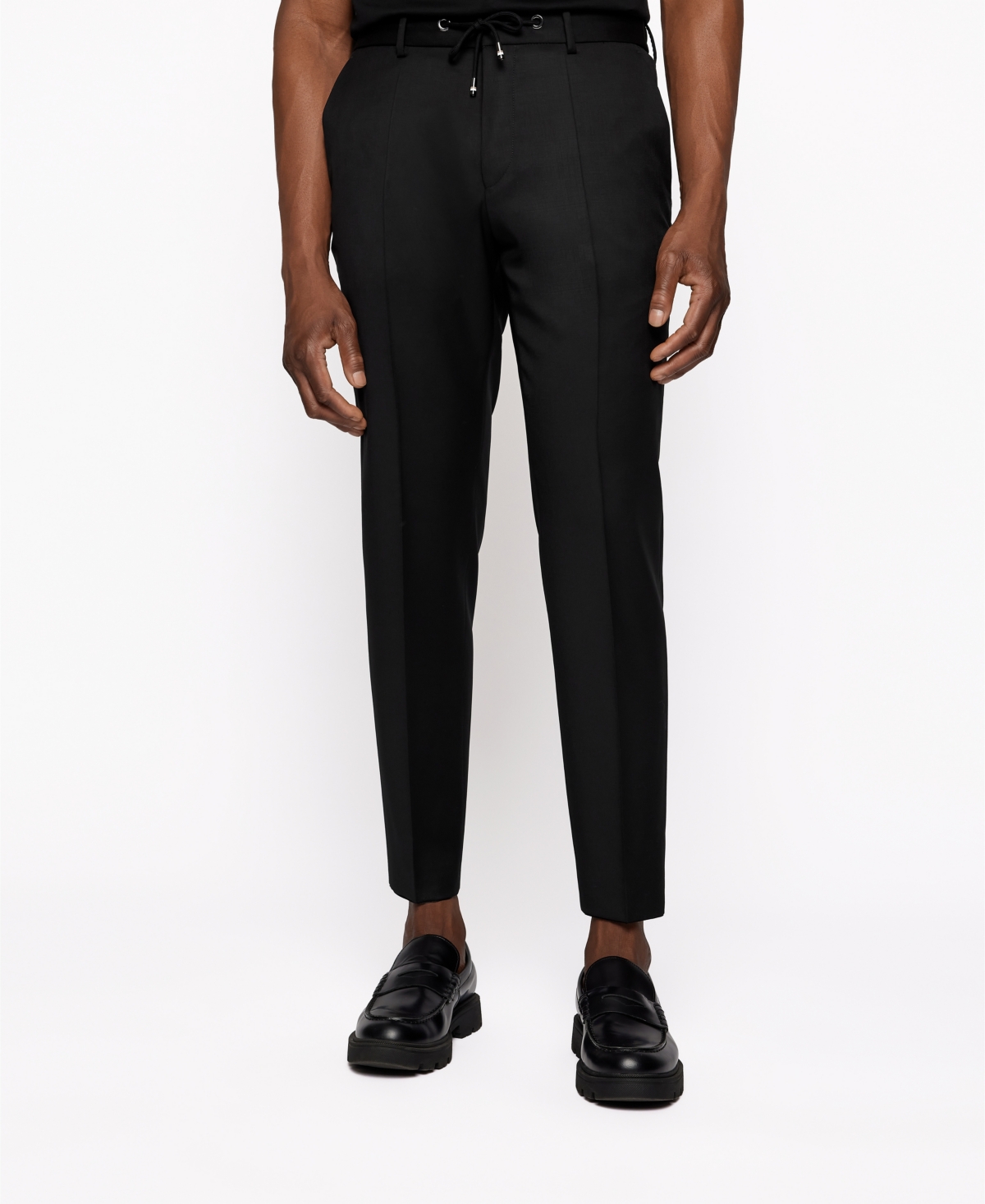 Shop Hugo Boss Boss Men's Drawstring Trousers In Black