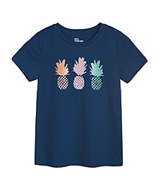 Little Girls Pineapple Trio Graphic T-shirt