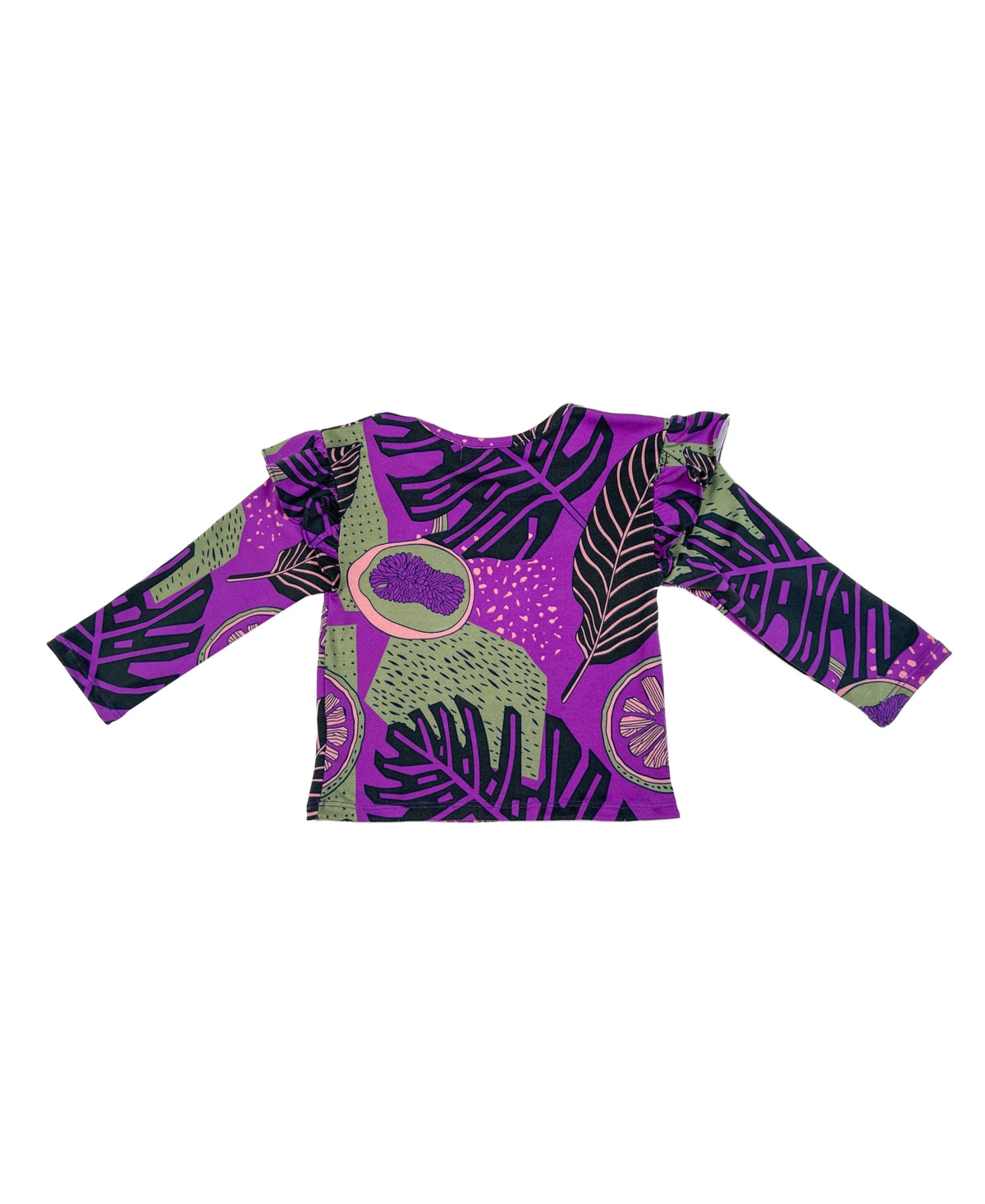 Mixed Up Clothing Multicolor Printed Ruffle Long Sleeved Top - Multi 2