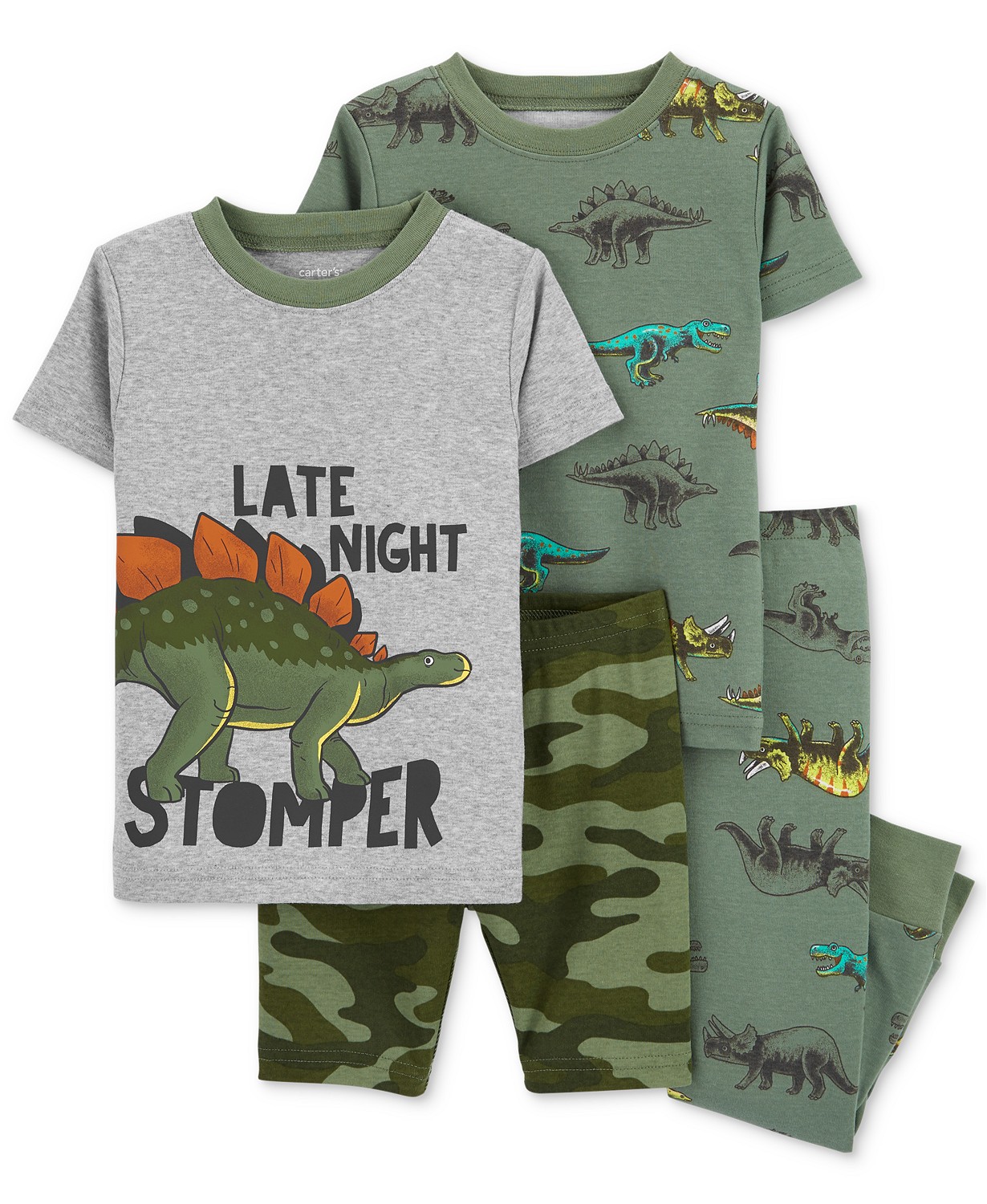 Toddler Boys 4-Pc. Snug Fit Dinosaur-Print Pajama Set