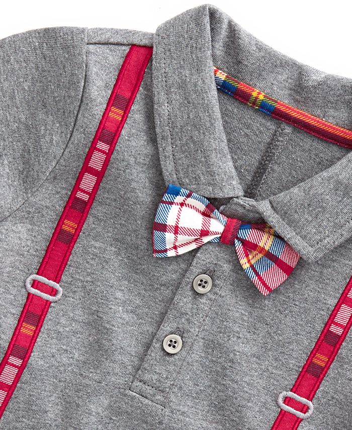 First Impressions Baby Boys Holly Plaid Suspenders Sunsuit, Created for