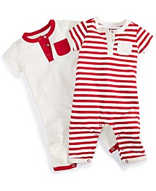 Baby Boys Striped & Solid Union Suits, Pack of 2, Created for Macy's