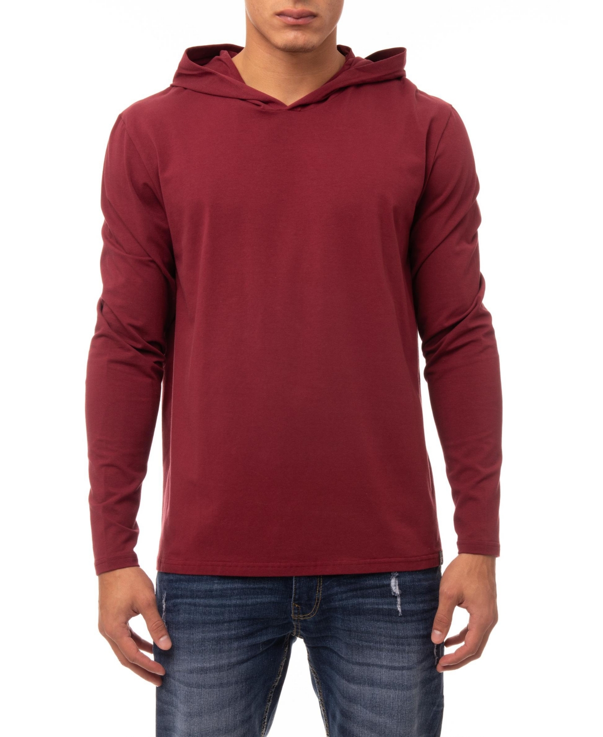 Shop X-ray Men's Soft Stretch Long Sleeve Hoodie In Dusty Burgundy