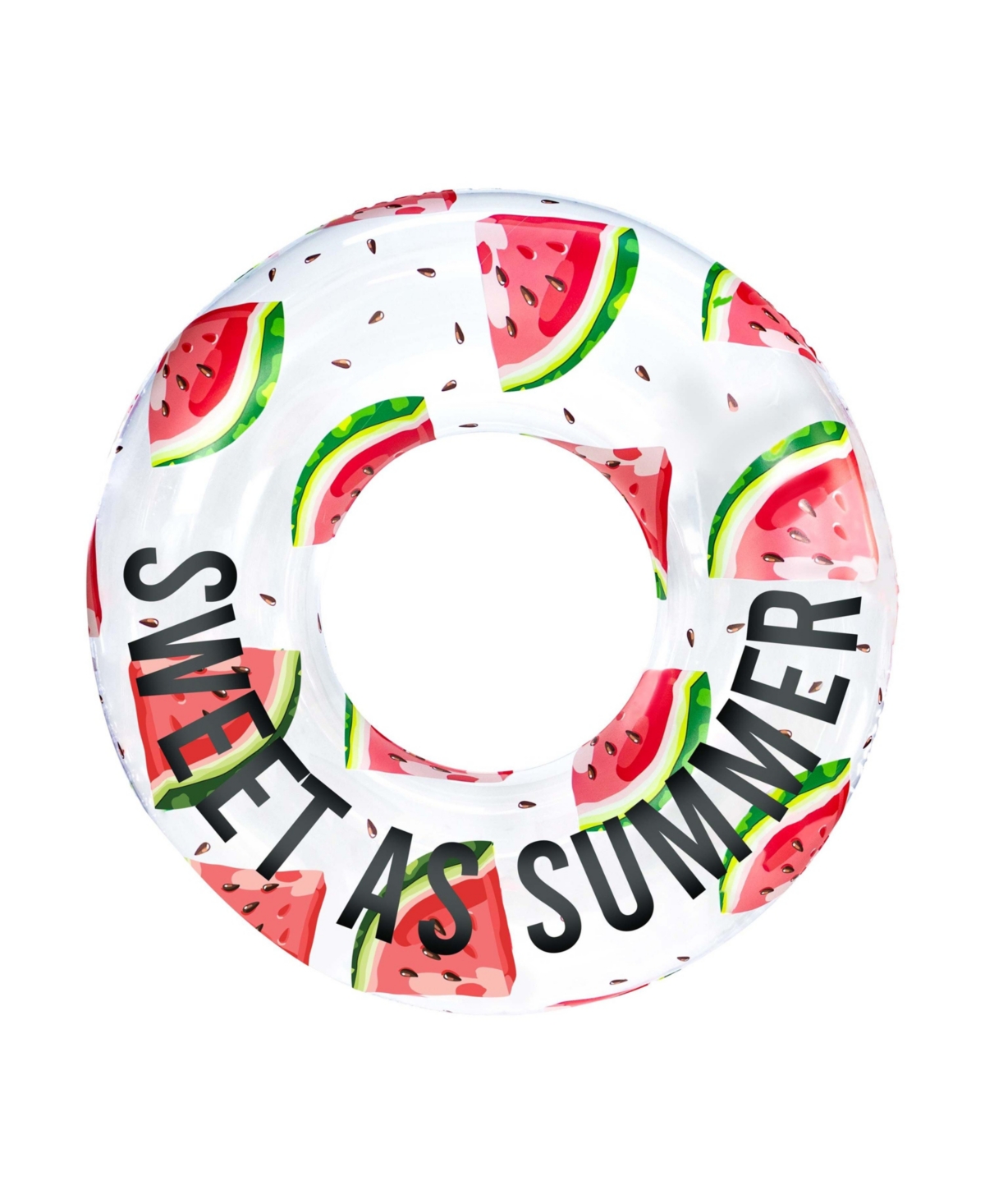 Large Watermelon 'Sweet As Summer' Pool Tube, 42" - Clear And Pink