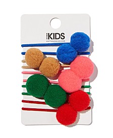 Little Girls Knot Messy Round Hair Ties, Pack of 10