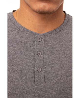 X-Ray Men's Soft Stretch Henley Neck Long Sleeve T-shirt